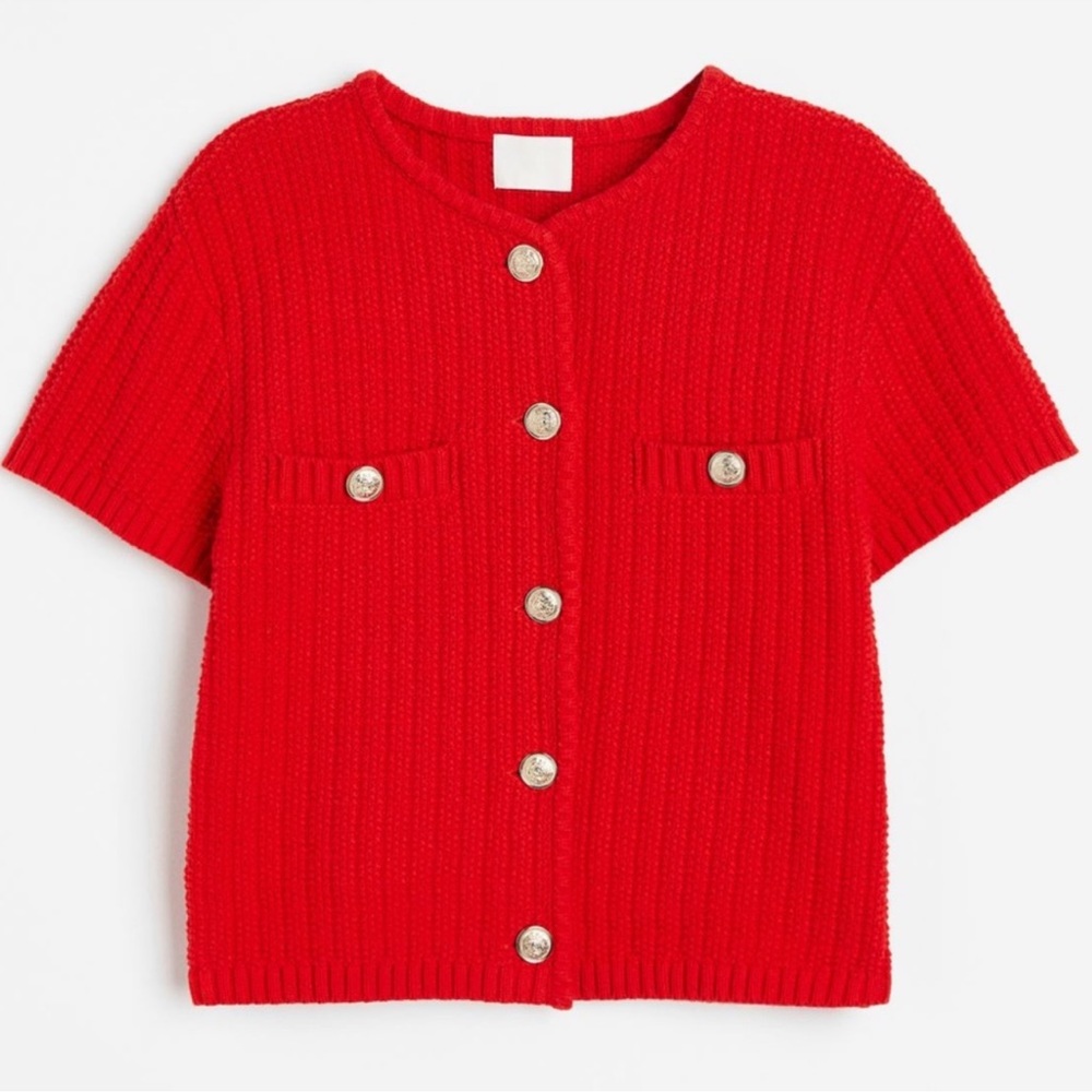 H&M red knit top
